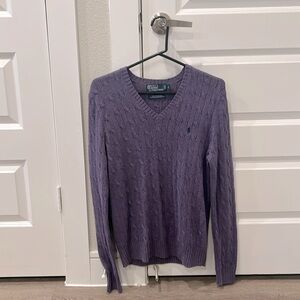 Ralph Lauren Polo Light Purple Cable Knit Sweater S